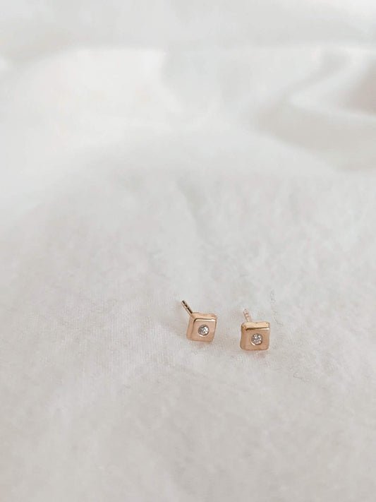 Square Sparkle Stud Earrings